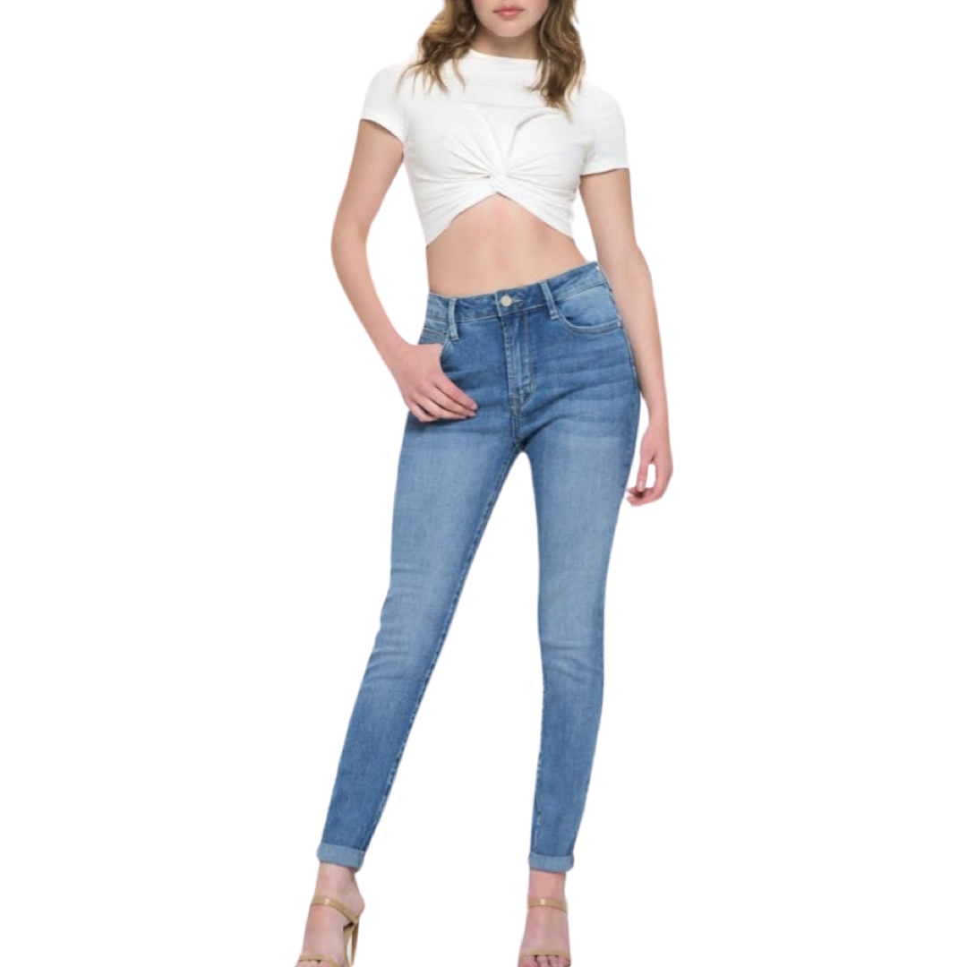 High Rise Skinny Medium Wash Jeans