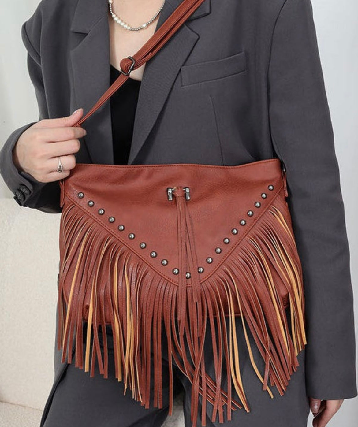 Fringe Leather Bag