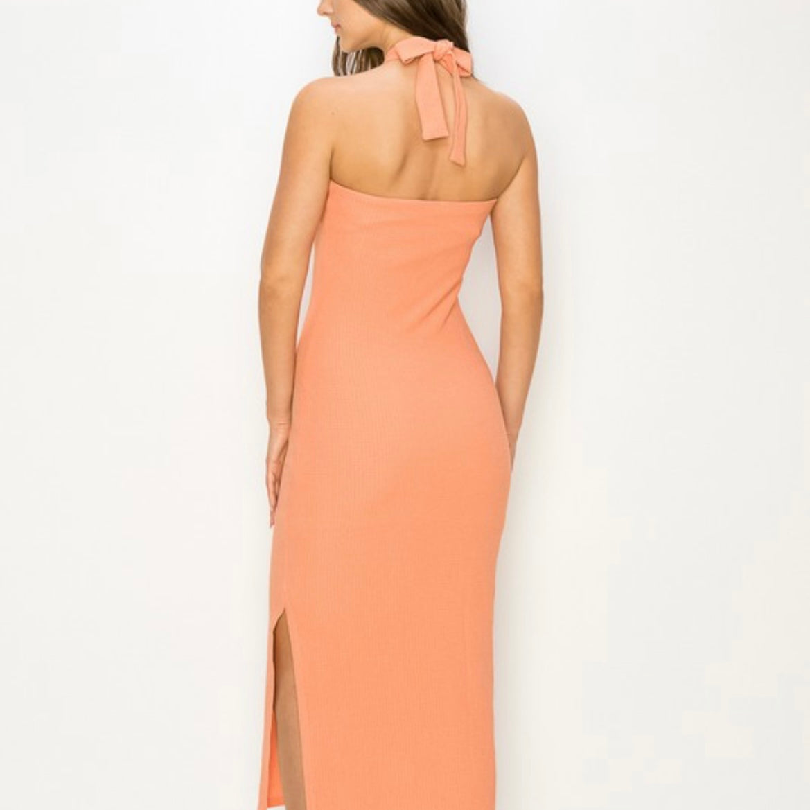 Peach Halter Dress
