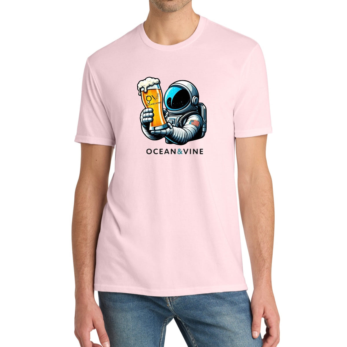 Beer Guy Tee (Soft Pink)