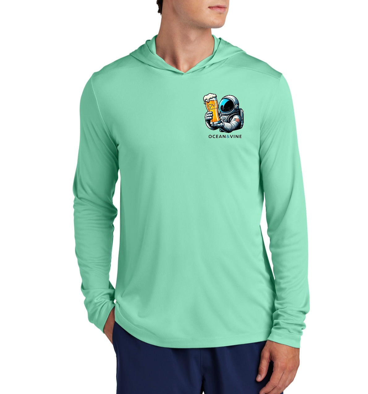 Beer Guy Fishing Hoodie (Seafoam)