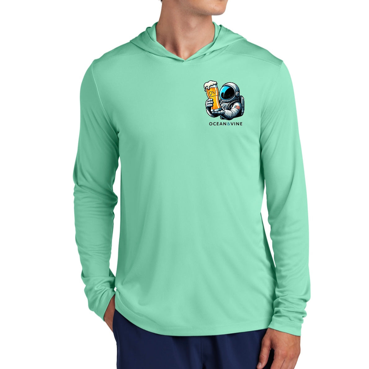 Beer Guy Fishing Hoodie (Seafoam)