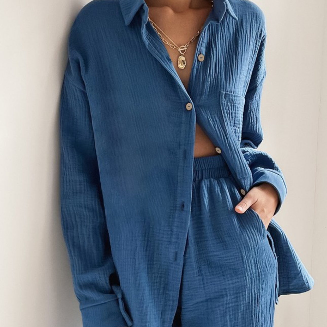 Blue Linen Set