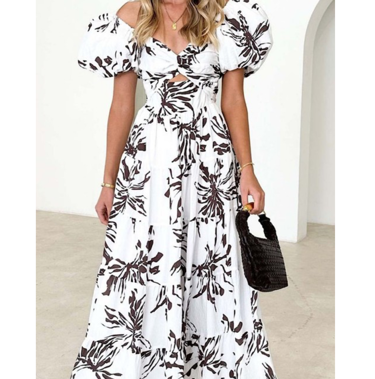 Puff Sleeve Maxi Dress