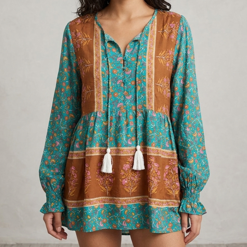 Printed Bohemian Blouse