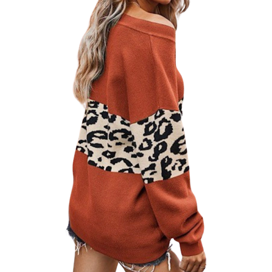 Leopard Block Sweater