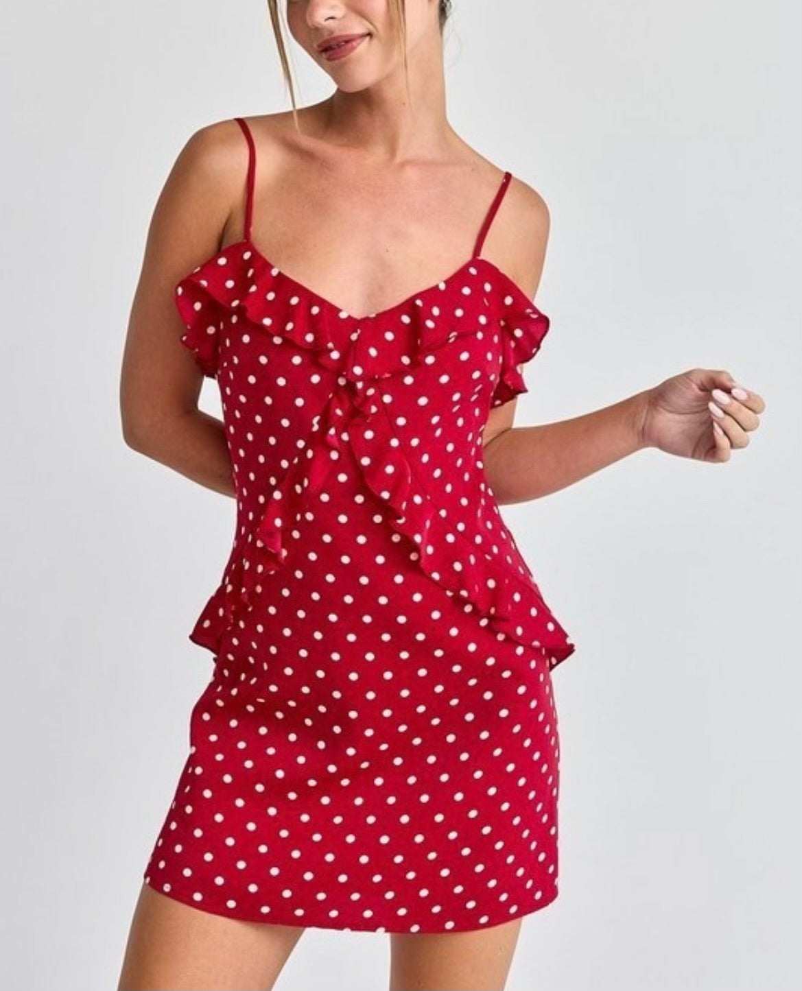 Red Polka Dot Mini Dress