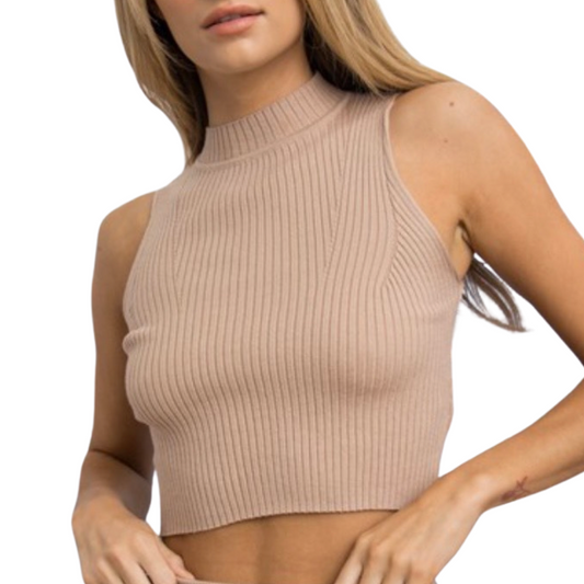 Tan Knit Tank Top