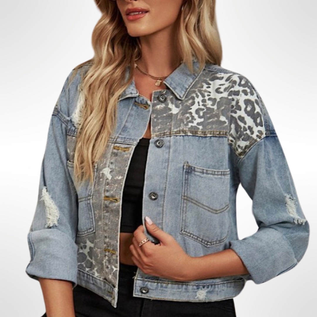 Leopard Denim Jacket