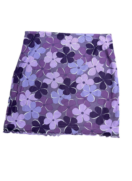 Purple Floral Mini Skirt