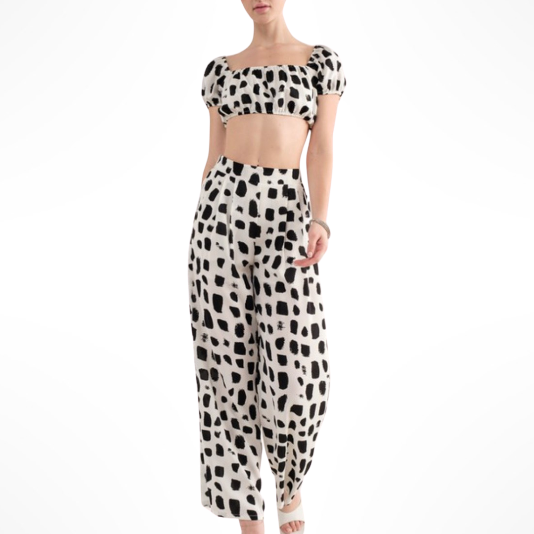 White Speckled Crop Top