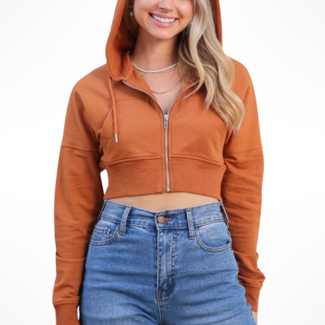 Signature Cropped Hoodie (Cinnamon)