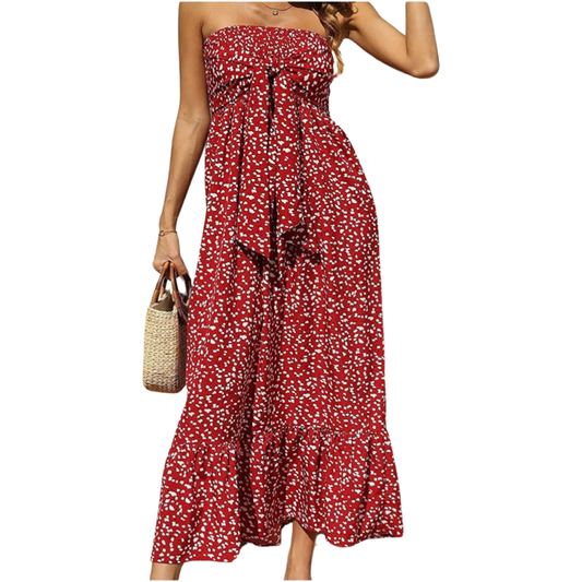 Red Dot Maxi Dress