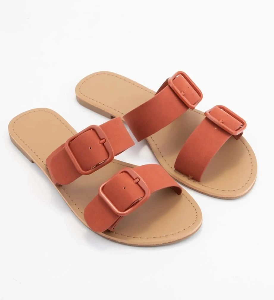 Orange Buckle Sandals