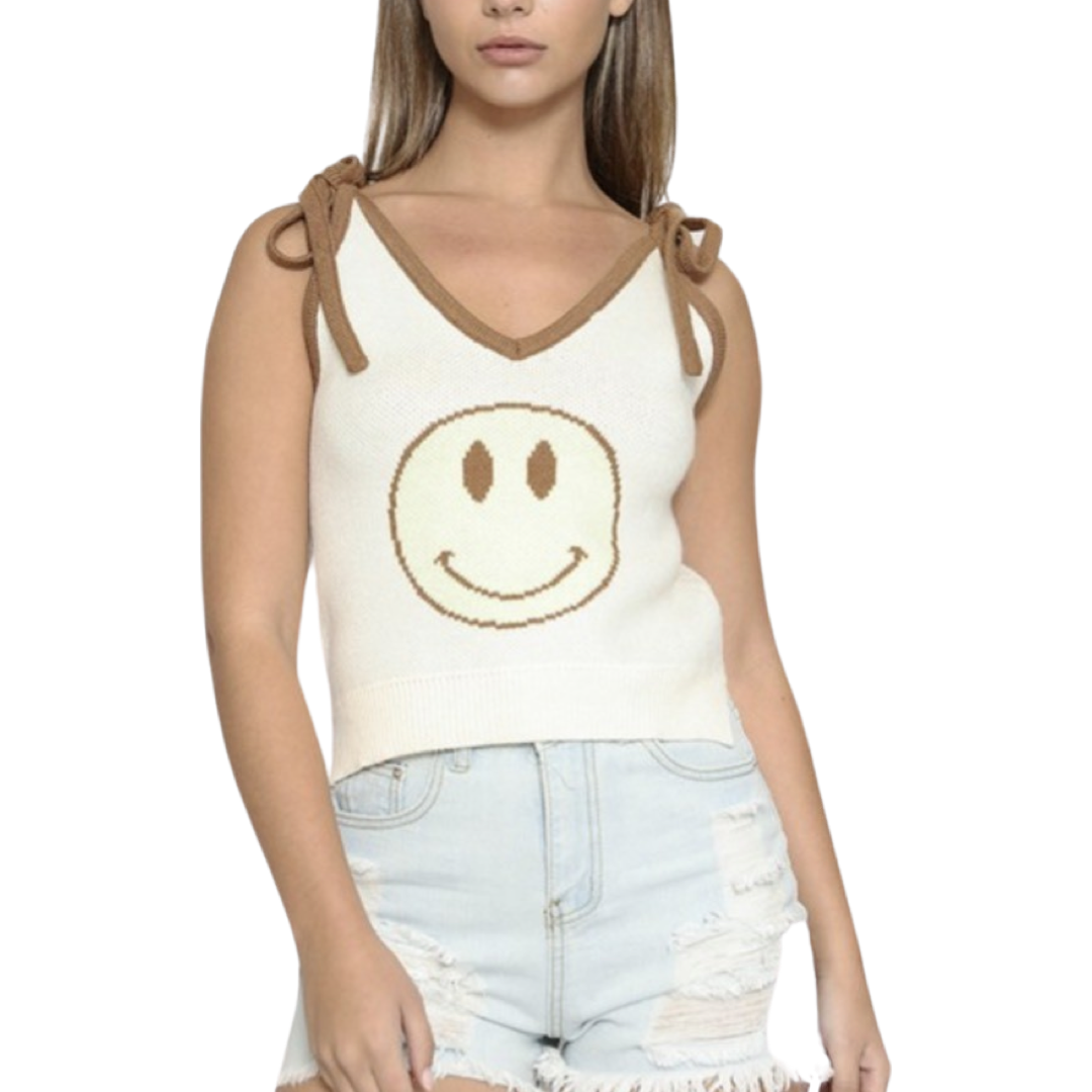 Knit Smiley Tank (Tan)