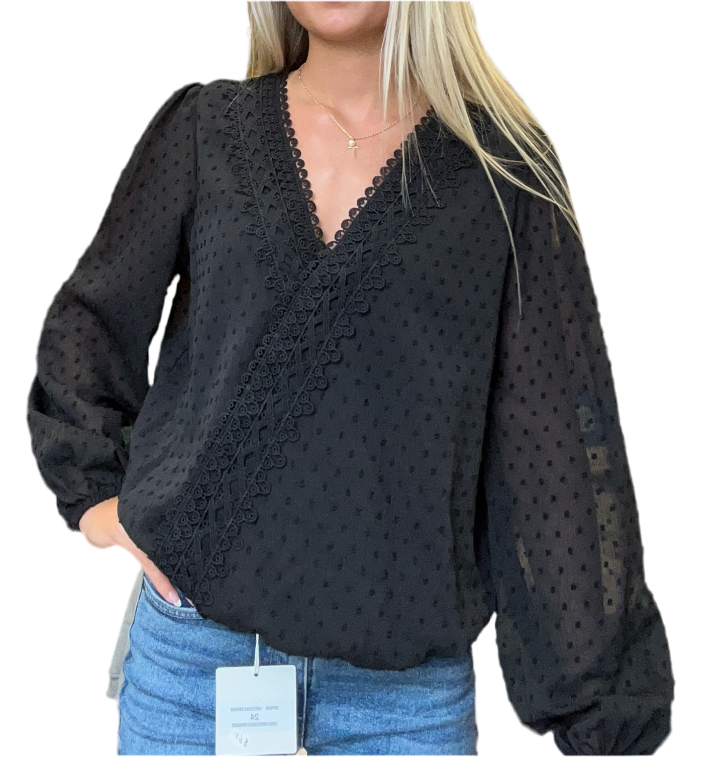 Dotted Black Blouse