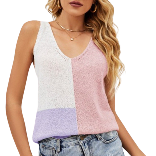 Color Block Tank (Pink)