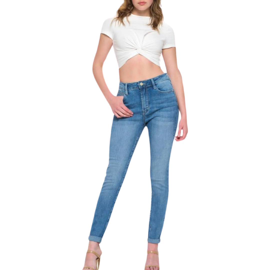 High Rise Skinny Medium Wash Jeans