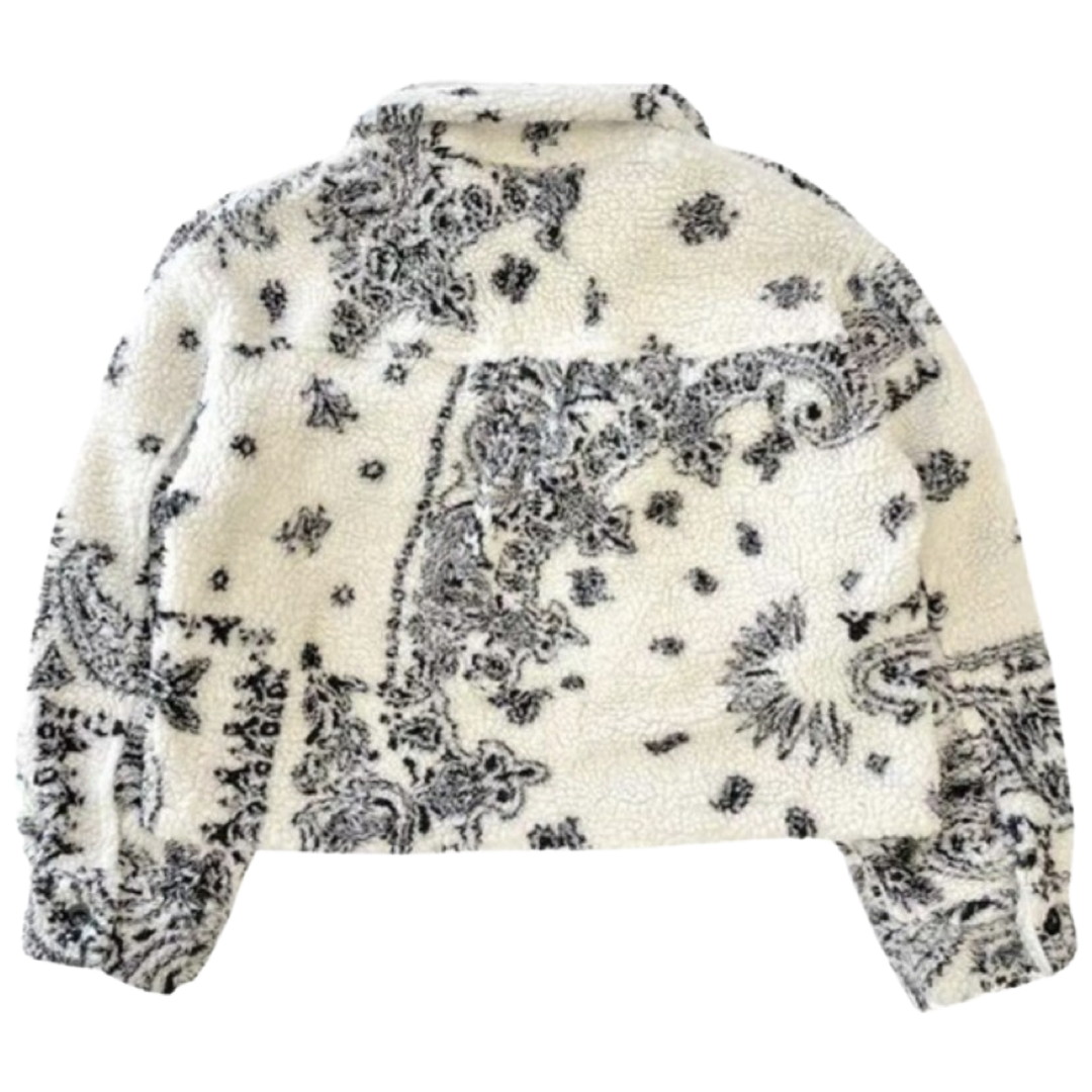 Bandana Print Teddy Jacket