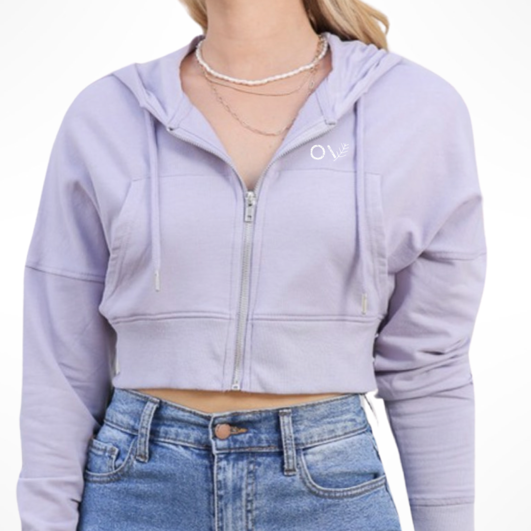 Signature Cropped Hoodie (Lavender)