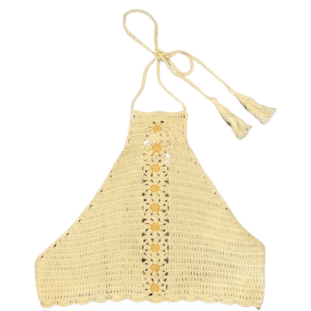 Sunflower Crochet Halter Top