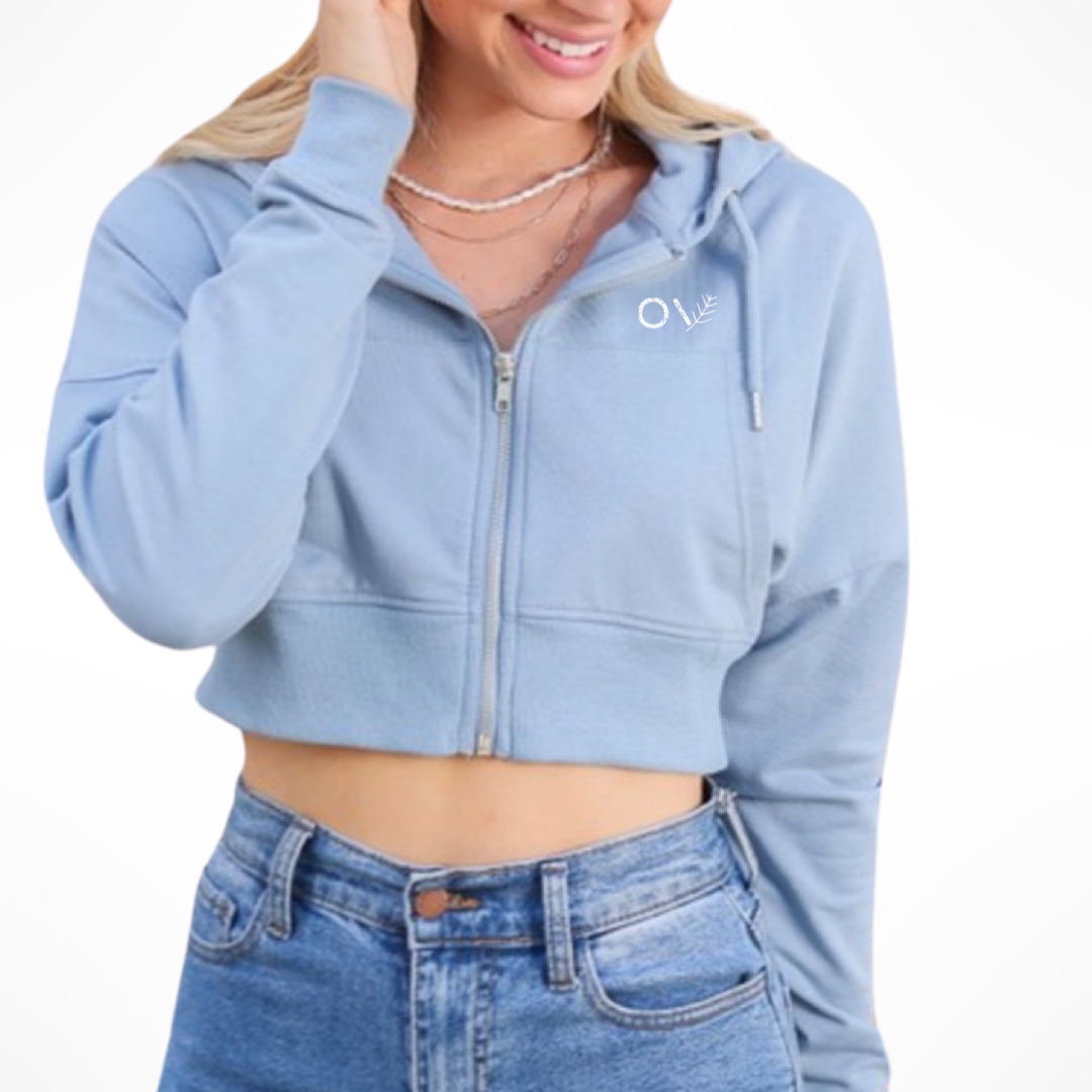 Signature Cropped Hoodie (Blue)