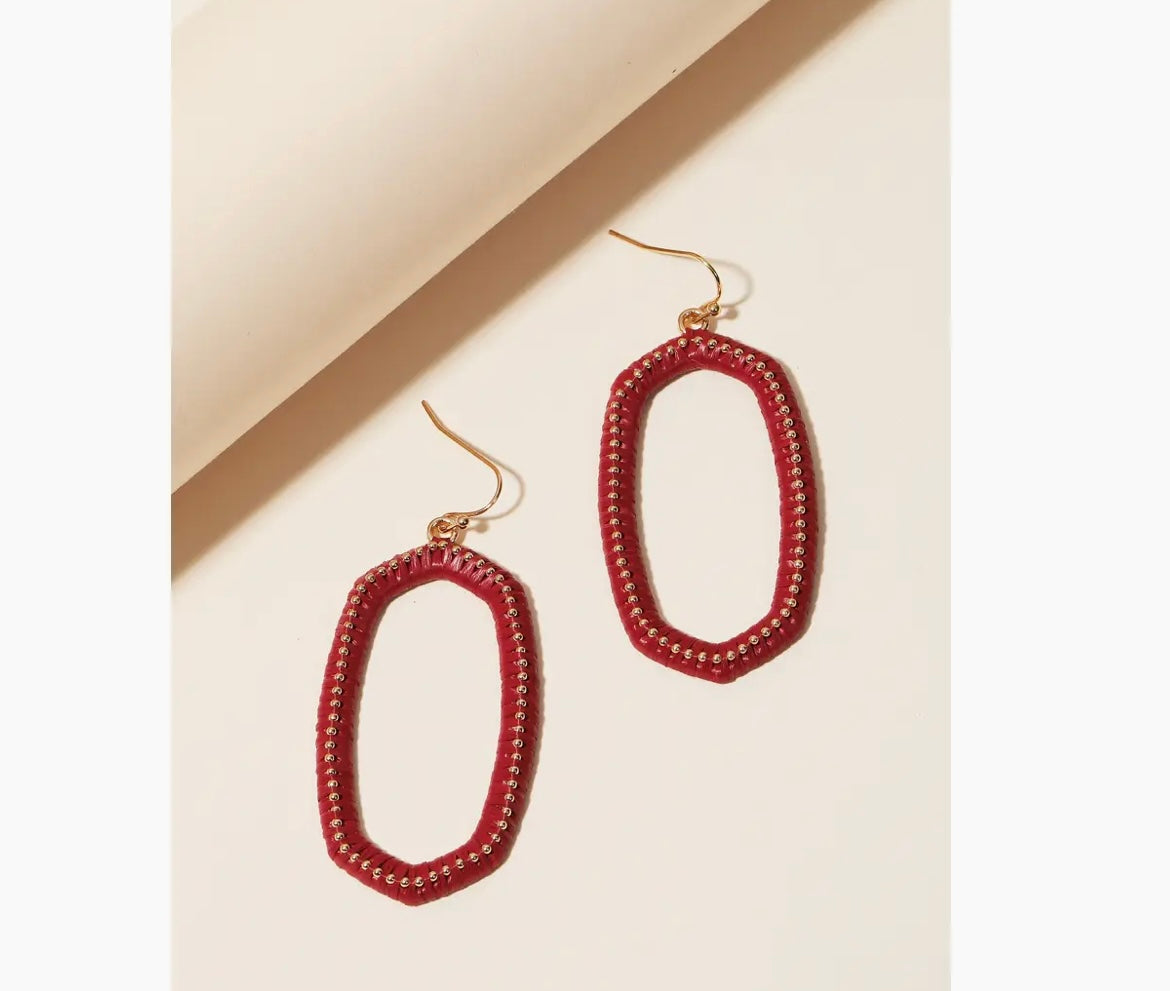 Red Oval Earrings