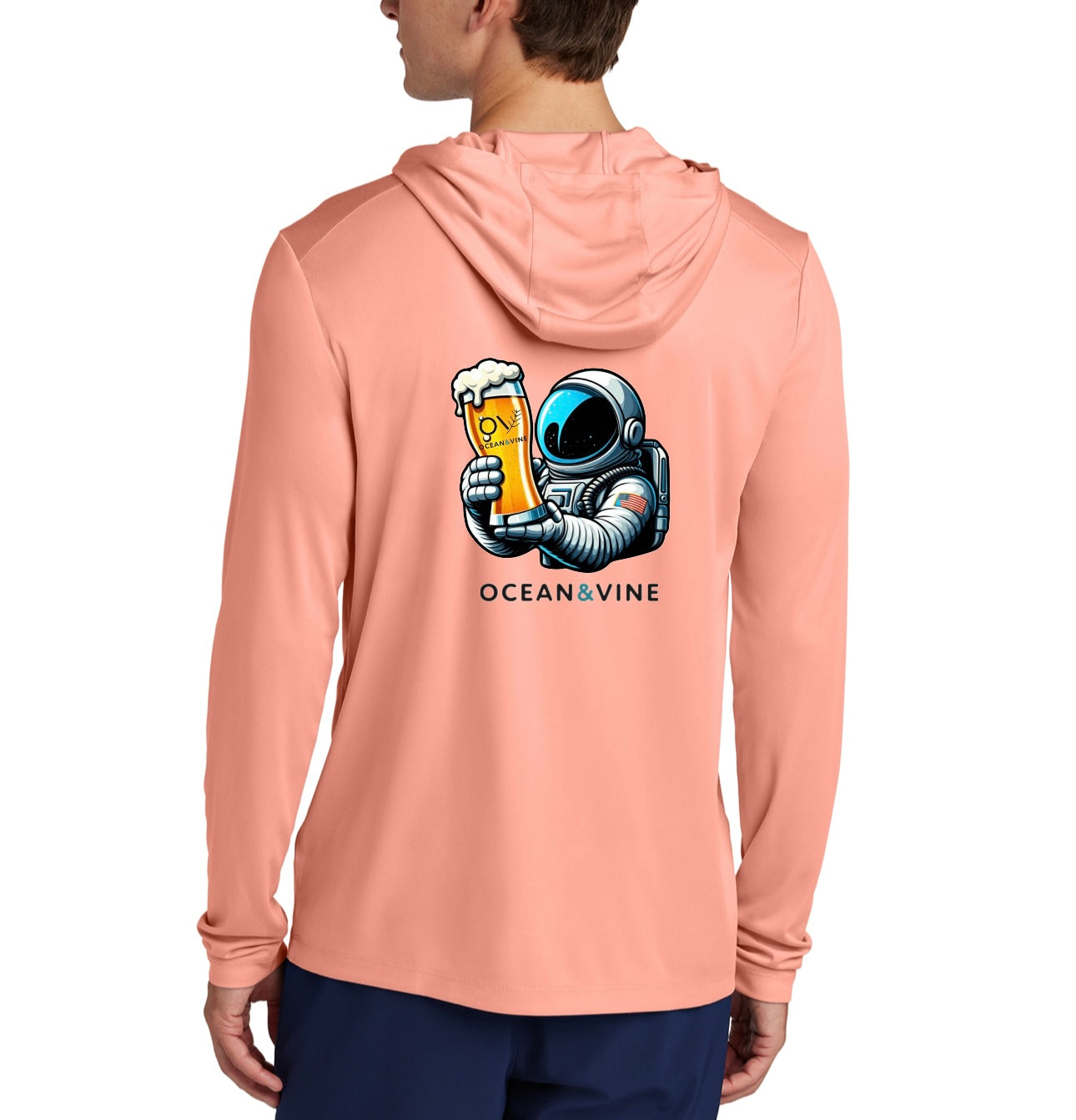 Beer Guy Fishing Hoodie (Coral)