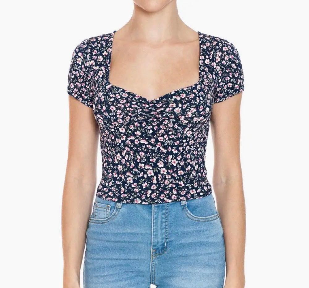 Navy Crop Top