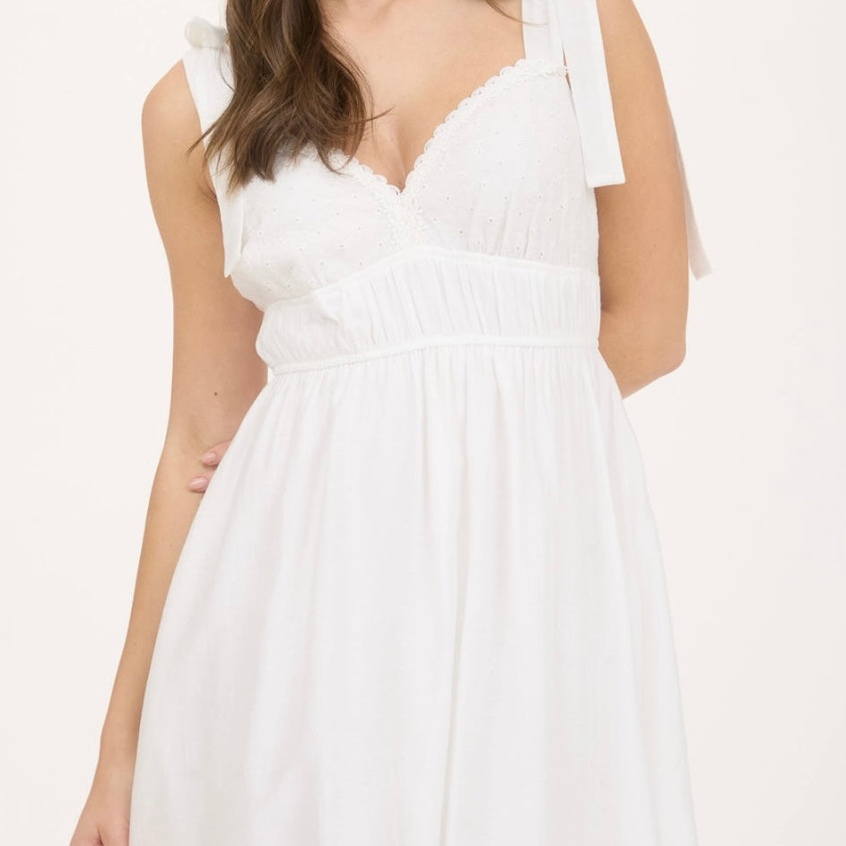 White Eyelet Babydoll Dress