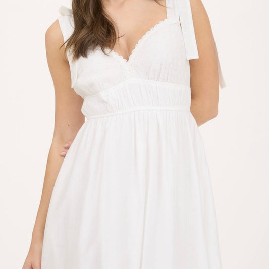 White Eyelet Babydoll Dress