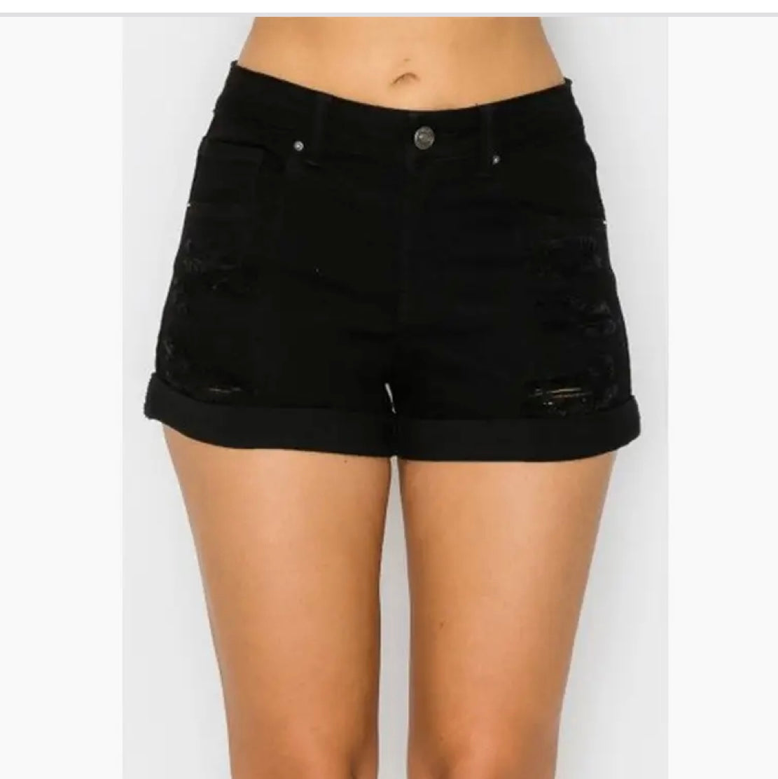 Black Denim Shorts
