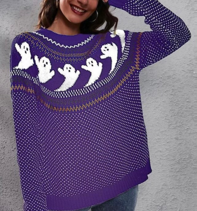 Purple Ghost Sweater