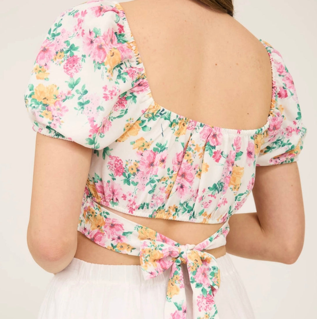 Floral Corset Crop Top