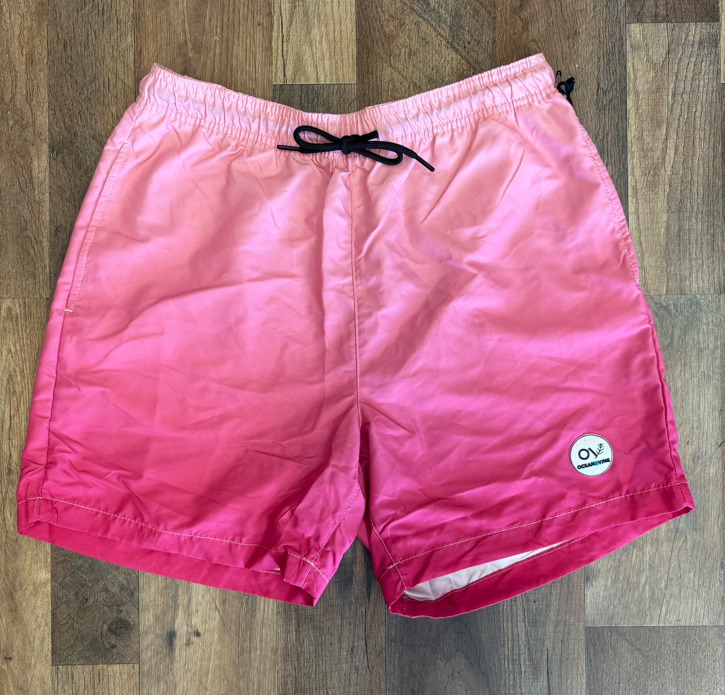 Pink Ombré Swim Trunks