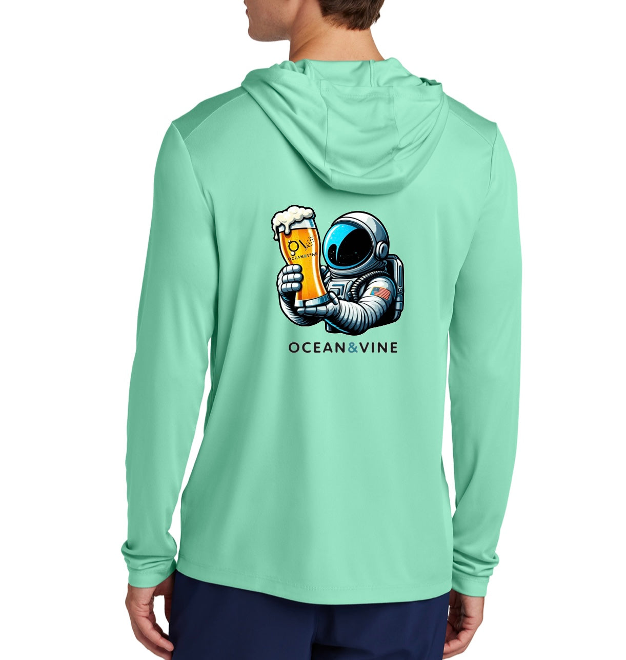 Beer Guy Fishing Hoodie (Seafoam)