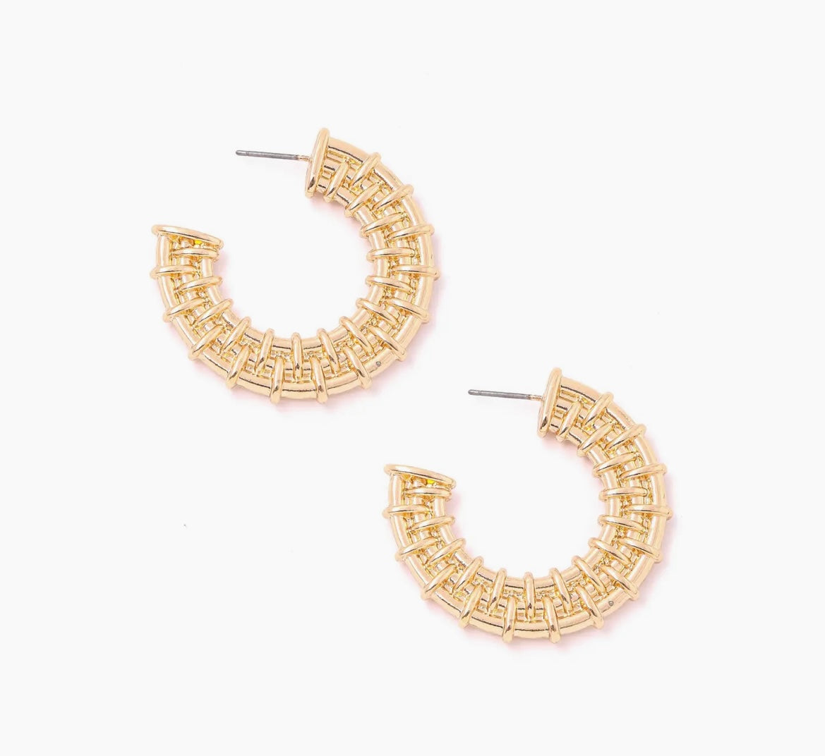 Weaved Gold Hoops