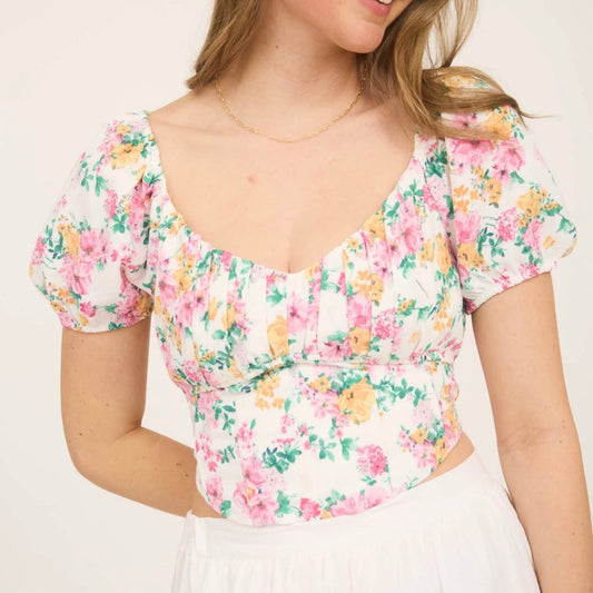 Floral Corset Crop Top