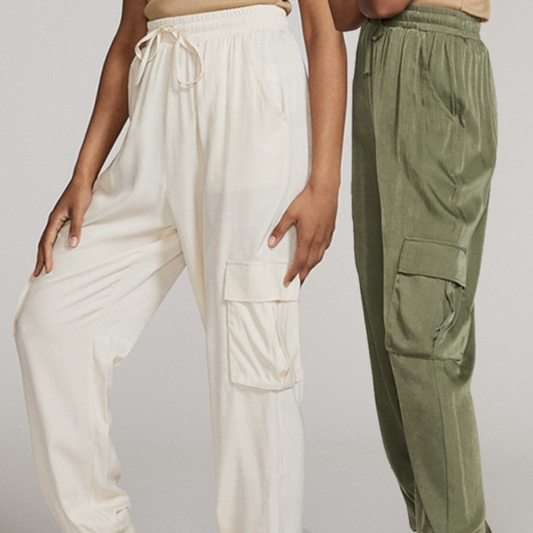 Satin Cargo Joggers