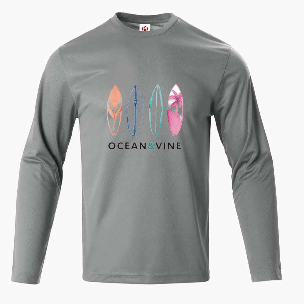 Surf Board Gray Long Sleeve