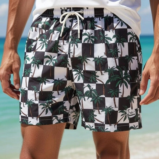 Checkered Swim Trunks