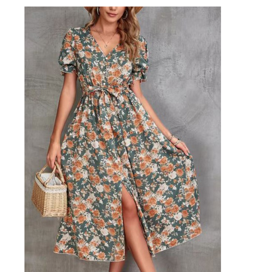 Floral Slit Dress
