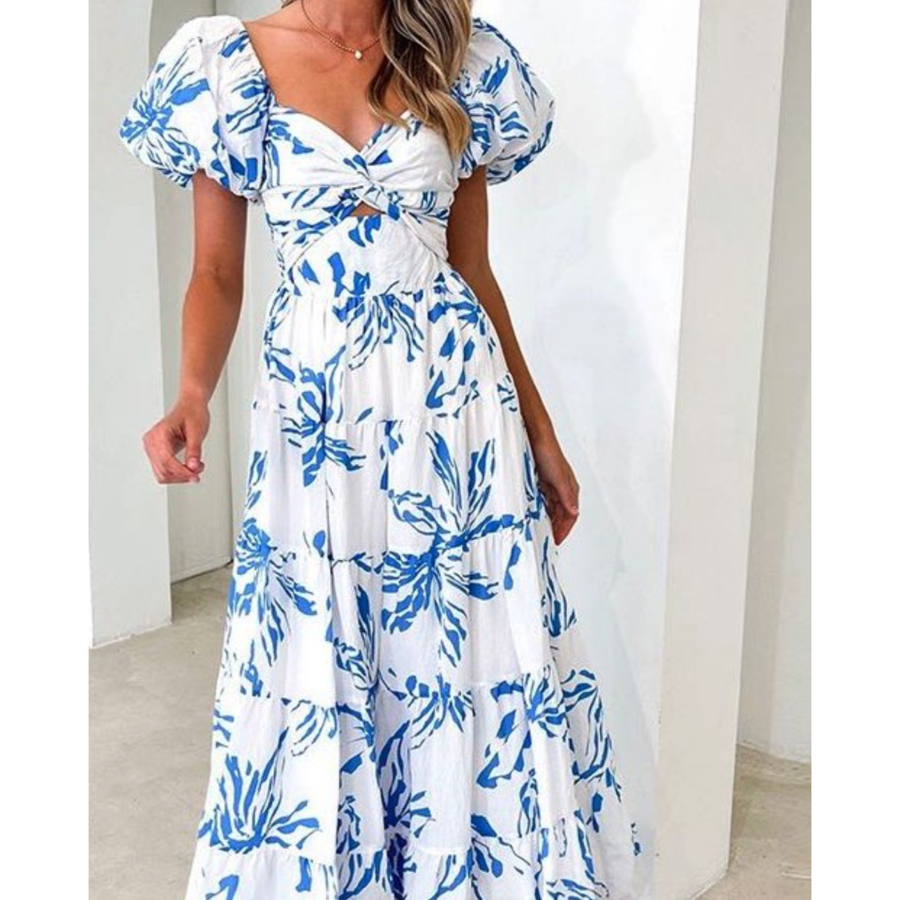 Puff Sleeve Maxi Dress