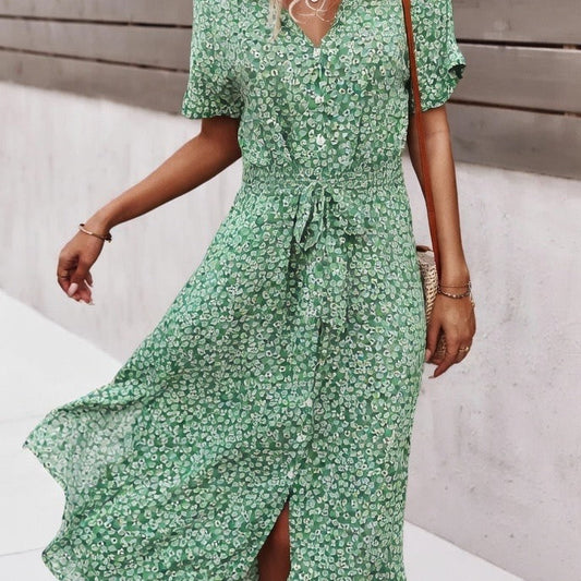 Green Floral Dress