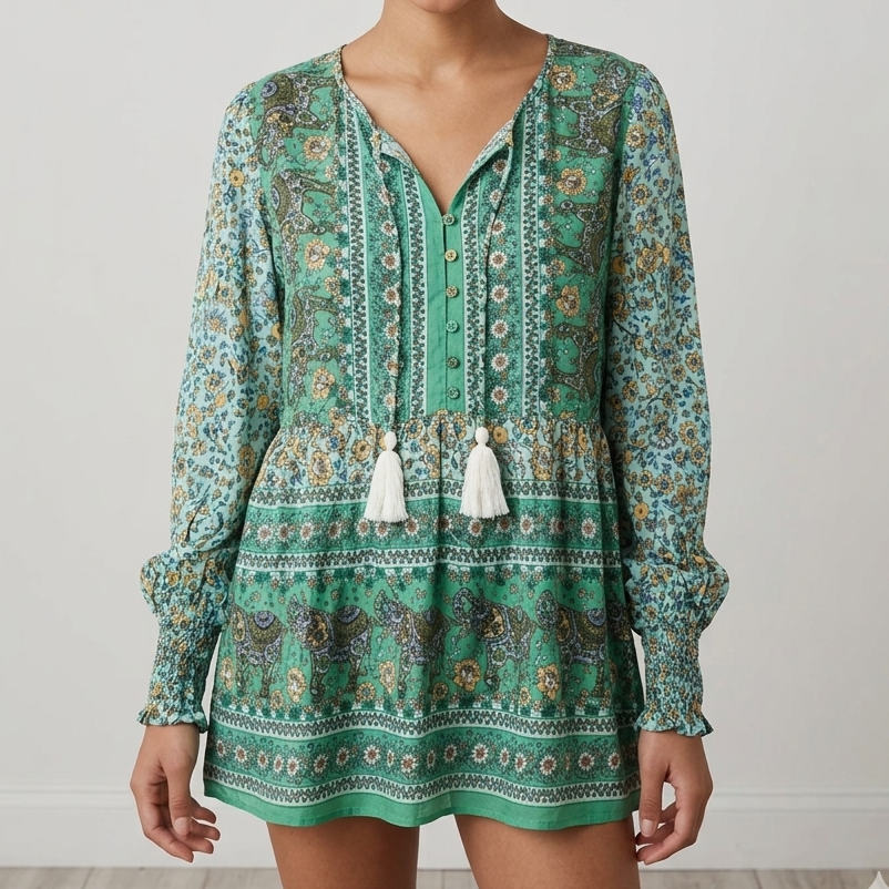 Printed Bohemian Blouse