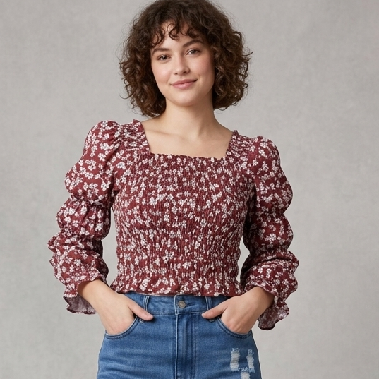 Maroon Synched Top