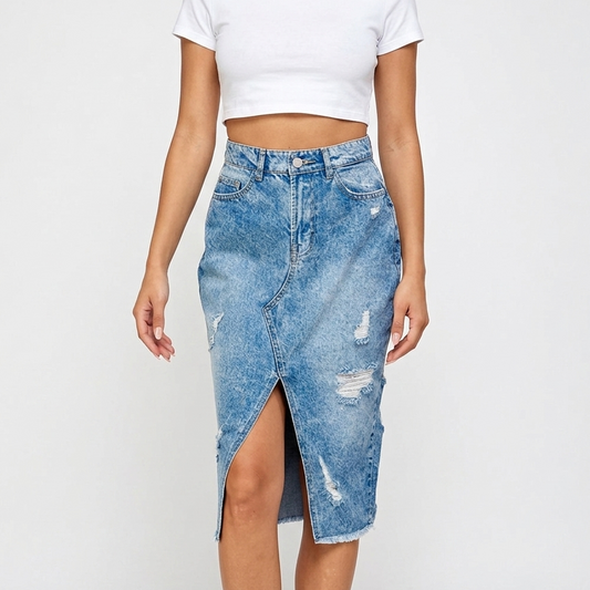 Long Denim Skirt