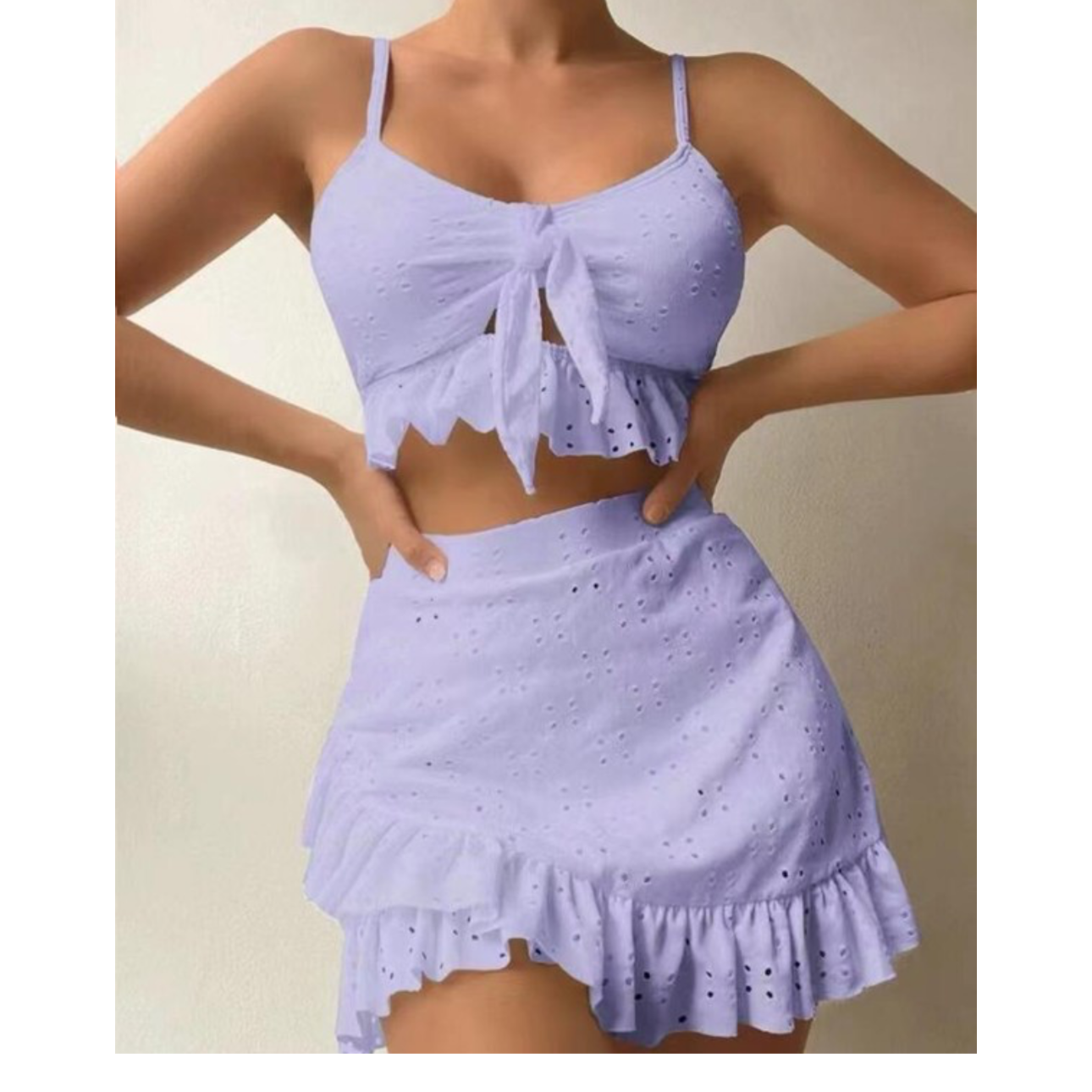 3 Piece Eyelet Swimsuit