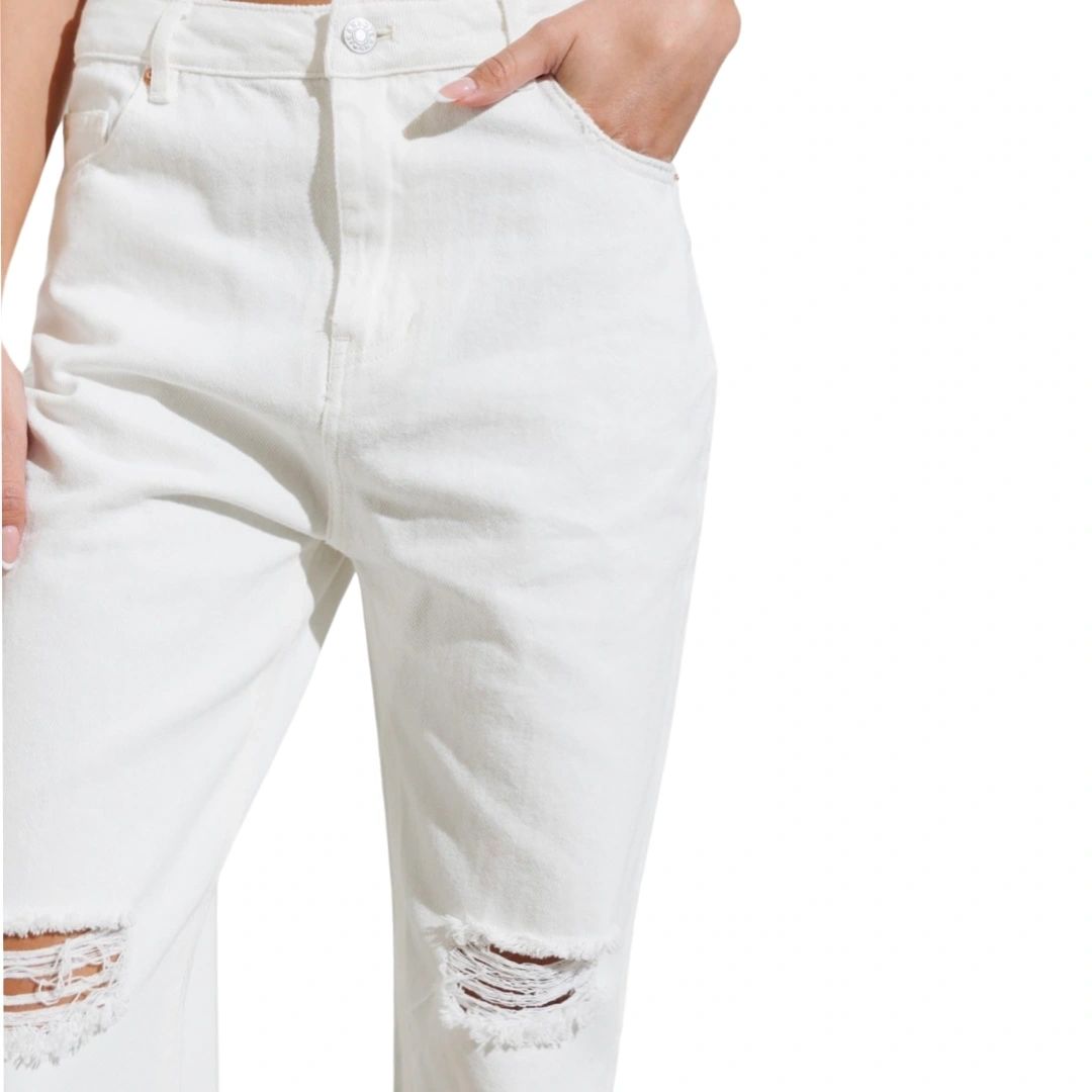 White Distressed Jeans