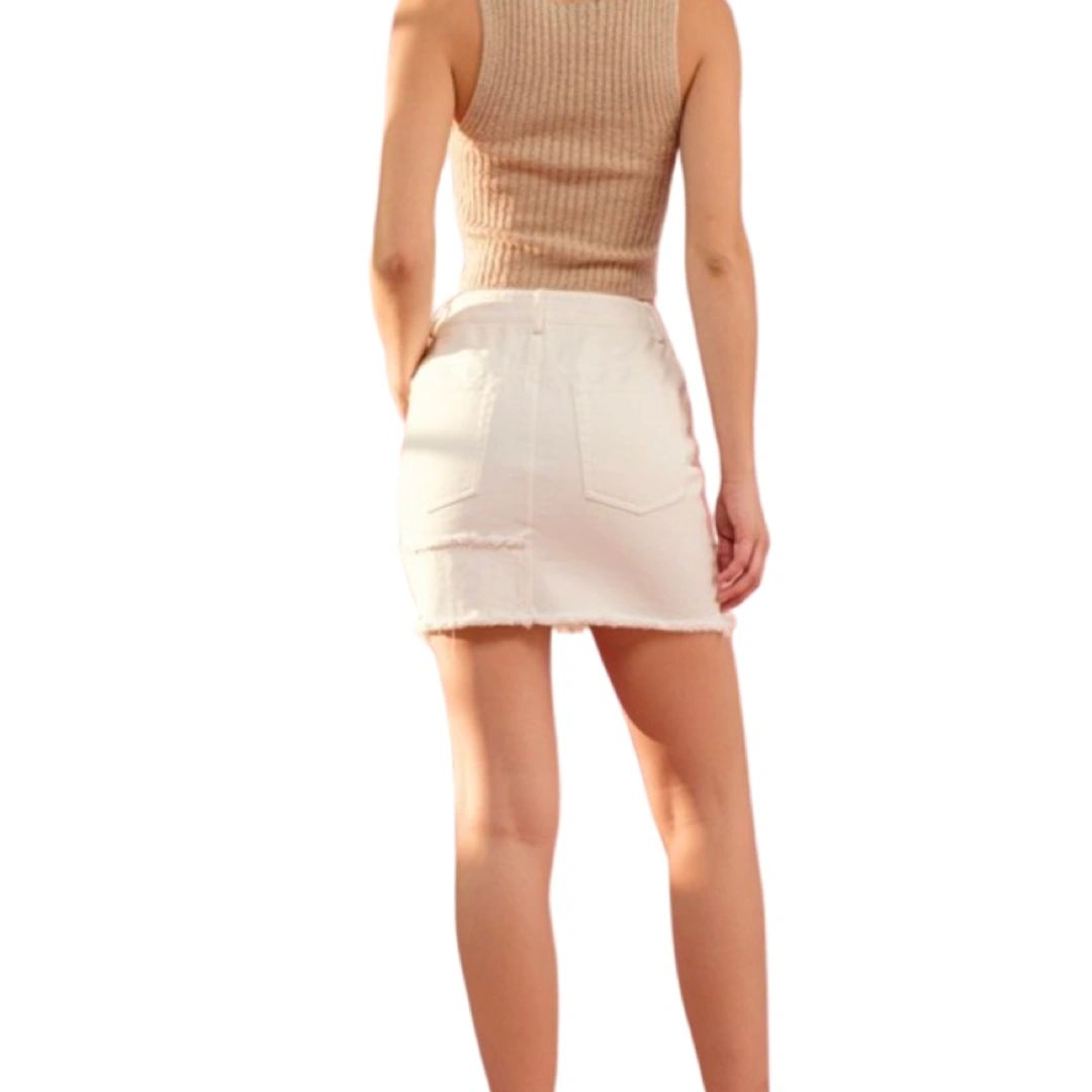 White Denim Skirt